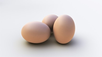 Eggs isolated on white background. 3D-rendering.