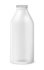 Bottle for milk, juice or something else, on white background