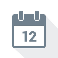 simple calendar icon 12 on white background vector illustration EPS10