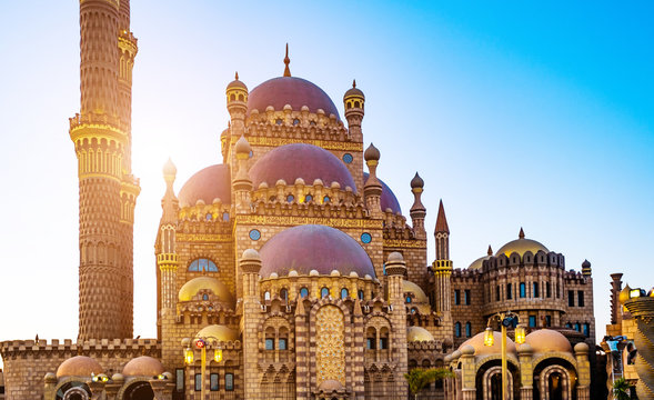 Beautiful Al Mustafa Mosque in Old Town of Sharm El Sheikh in Egypt