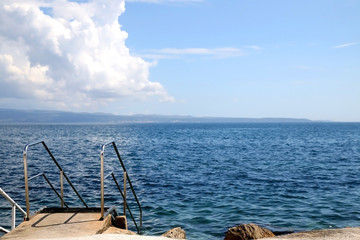 Fototapeta premium Stairs on a beach in Split, Croatia.