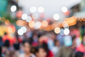Blurred of color lighting the Chinese market,Communication and Trading Chinatown