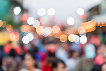 Blurred of color lighting the Chinese market,Communication and Trading Chinatown