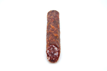 salami sausage isolated on white background