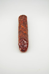 salami sausage isolated on white background