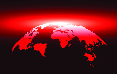 World map, detailed country map of the world, Red light template for annual report format, business, infographic, global tourism - vector