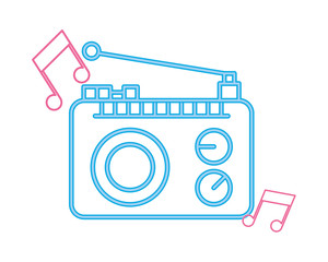Vintage radio stereo isolated icon