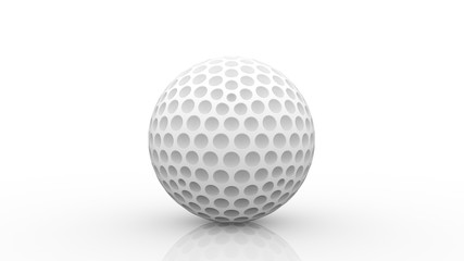 3d rendering. a new white Golf ball with clipping path isolated on white background.