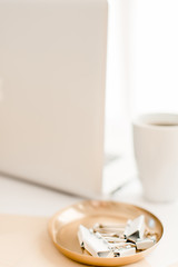 Working space and laptop