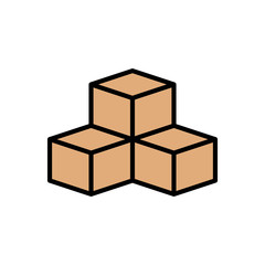 Open box icon isolated on white background. Cardboard box, packaging open. Box icon vector