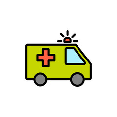 Ambulance Icon isolated on white background. Ambulance Icon Design