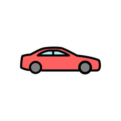 Obraz na płótnie Canvas Car icon in simple style isolated on white background. Car icon vector