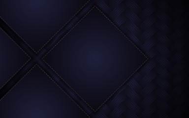 Elegant dark blue navy paper shape background a combination with golden line decoration. Luxury premium concept vector design can use element certificate, voucher, gift card, invitation, business card