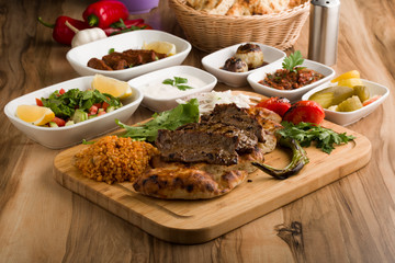 sliced meat with garnitures