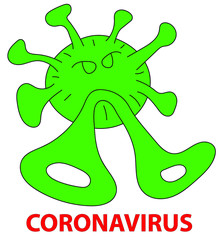 abstract mad virus in hand drawn style. vector coronavirus