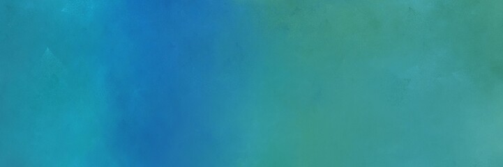 abstract painting background graphic with blue chill, strong blue and light sea green colors and space for text or image. can be used as horizontal header or banner orientation