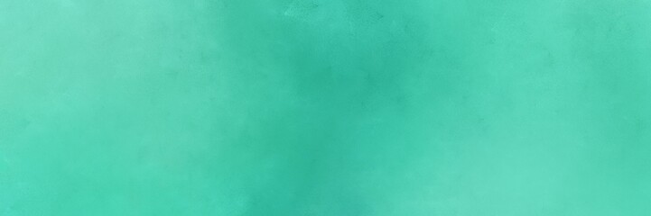 medium aqua marine, light sea green and medium sea green colored vintage abstract painted background with space for text or image. can be used as horizontal background texture