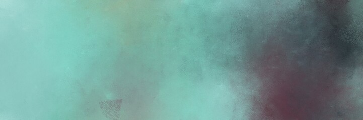 medium aqua marine, dark slate gray and dim gray color background with space for text or image. vintage texture, distressed old textured painted design. can be used as header or banner