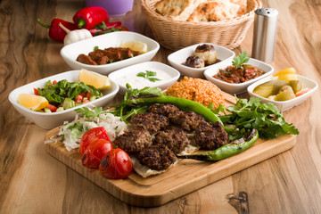 turkish meatball with garnitures