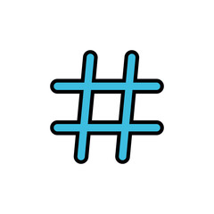 Obraz premium Hashtag icon vector isolated on white background. black hashtag icon