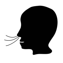 Sneezing. Symptom of influenza, allergies, bronchitis, pneumonia. Coronavirus. Icons sneezing. Infographics. Vector illustration on isolated background.