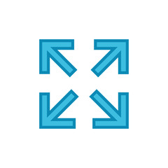 Fullscreen Icon isolated on white background. Expand to full screen icon for apps and websites. Fullscreen sign icon. Arrows symbol