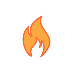 Fire icon vector. Fire flame icon template. Fire flames symbol vector sign isolated on white background