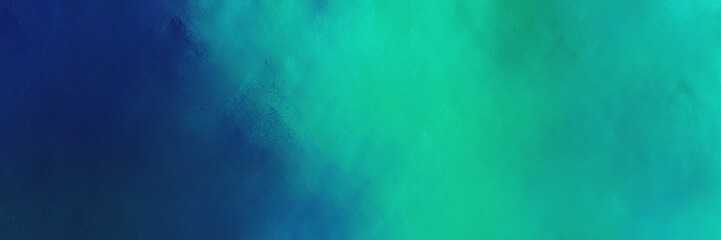 light sea green, midnight blue and teal colored vintage abstract painted background with space for text or image. can be used as horizontal header or banner orientation