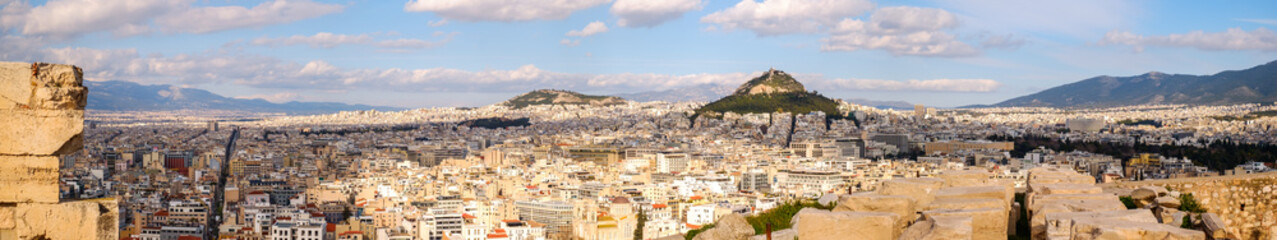 Fototapeta na wymiar Aerial view over the Athens city, taken from Acropolis