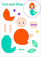Cut and Glue Worksheet - Little Mermaid