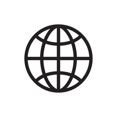 illustration of world icon, globe vector icon, flat design best globe icon 