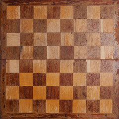 Vintage chessboard made of natural stew