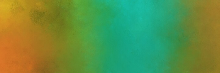 abstract painting background graphic with olive drab, bronze and light sea green colors and space for text or image. can be used as horizontal background graphic