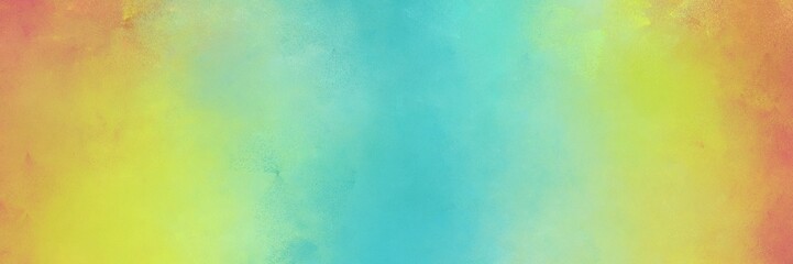 abstract painting background graphic with dark khaki, medium turquoise and medium aqua marine colors and space for text or image. can be used as horizontal background texture