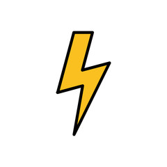 Lightning icon isolated on white background. Bolt icon vector. Energy and thunder electric icon