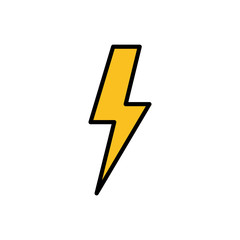 Lightning icon isolated on white background. Bolt icon vector. Energy and thunder electric icon