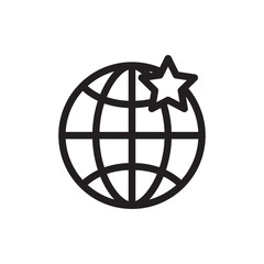 globe vector icon and star icon 