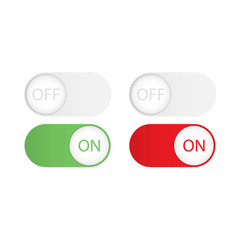 Gray Off green and red On radio switch button with shadows on a white background. Elements templates for website design.