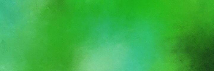 Fototapeta na wymiar abstract painting background texture with lime green, medium sea green and very dark green colors and space for text or image. can be used as header or banner