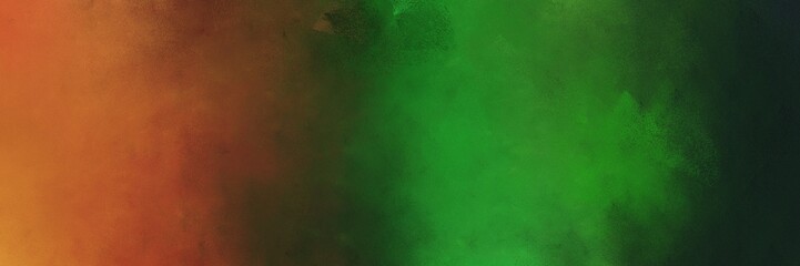 Fototapeta na wymiar vintage abstract painted background with coffee, very dark green and forest green colors and space for text or image. can be used as horizontal header or banner orientation