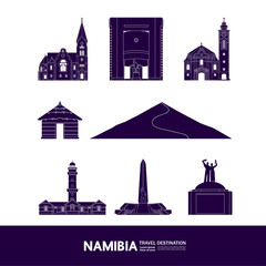 Fototapeta premium Namibia travel destination grand vector illustration. 