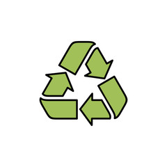 Obraz premium Recycle icon vector isolated on white background. Recycle and some packaging sign. environment icon