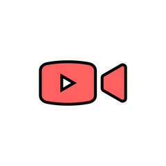 Video camera icon isolated on white background. Video camera vector icon. Camera Icons. Movie Sign. Cinema