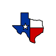 Texas map icon isolated on white background. Texas map icon. Texas symbol.