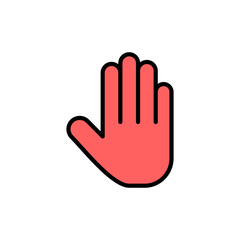 Stop icon isolated on white background. Hand symbol. Hand icon vector