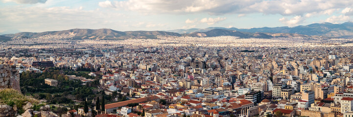 Fototapeta premium Panoramic view over the Athens city