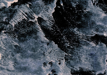Hand drawn acrylic grey texture. Monochrome mountain texture in asian style. Storm, rocks, stones,  marble, moon, moss. Abstract ink background