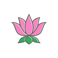 lotus vector icon, flower icon in trendy flat design 