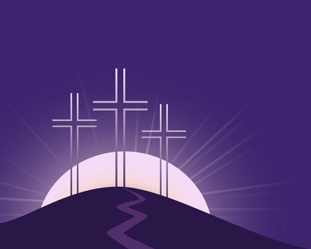 Religious Lent symbols flat vector background