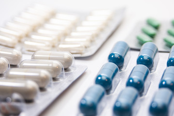 prescription drugs scattered on the table